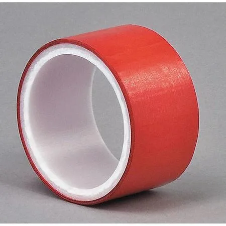 Red polyester splicing tape roll 3 inches wide 5 yards long 1.9 mil thick