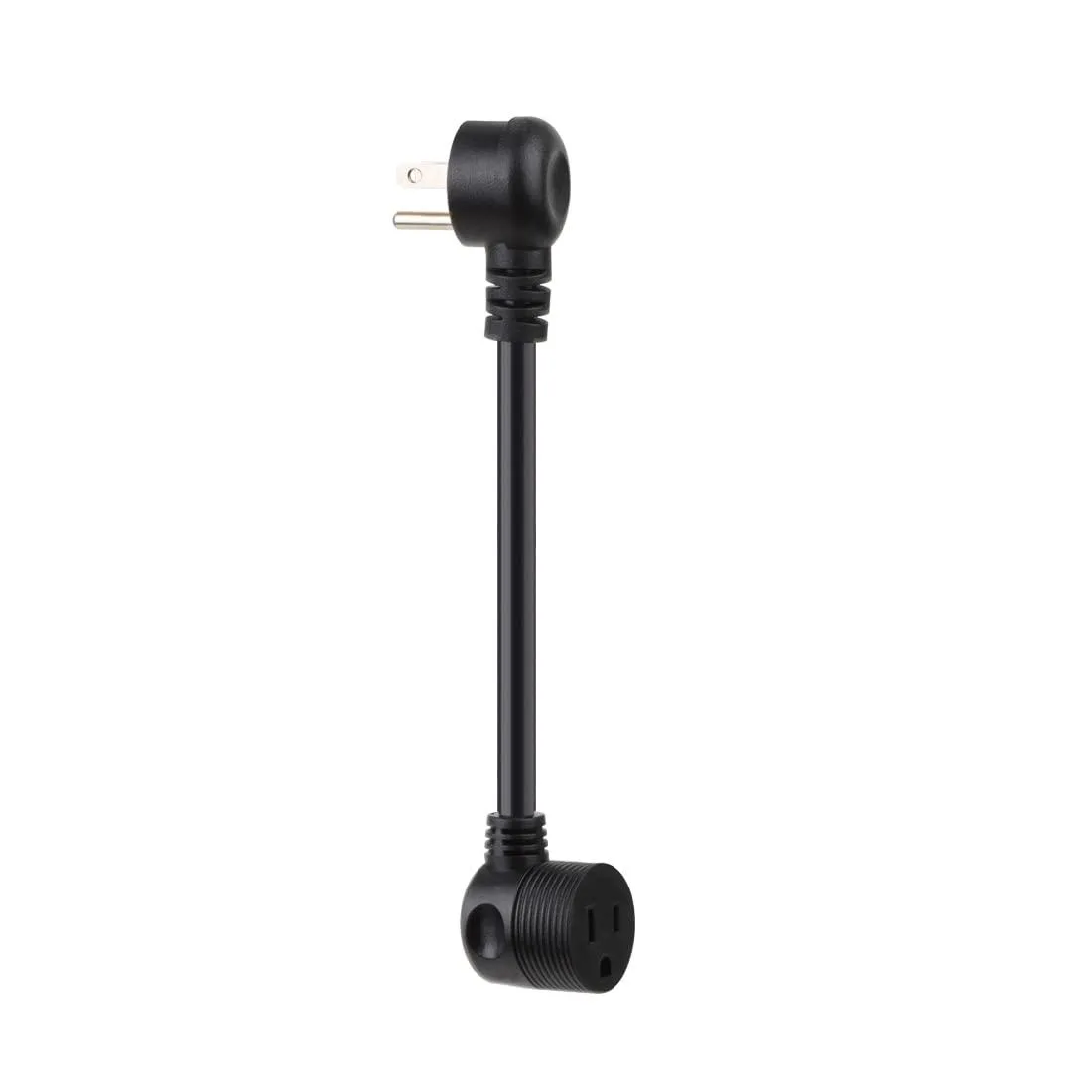LORDWORLD LORDWORLD Right Angled Nema 5-15P 3-Prong Extension Cord SJTW 14AWG 1FT 3 Outlet — product photo