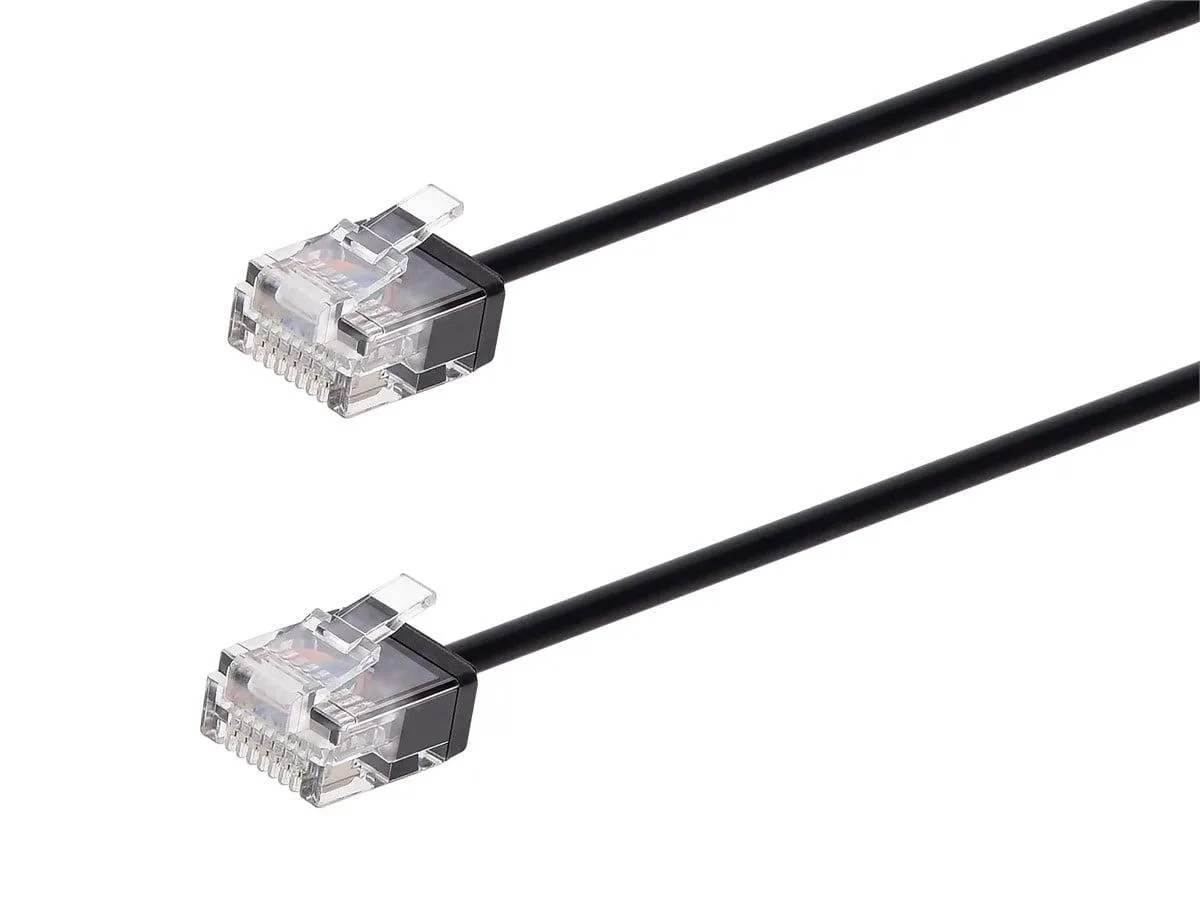 Monoprice Inc. Monoprice 134221 Cat6 Ethernet Patch Cable 1 ft Black 36AWG 2.6mm 550MHz — product photo