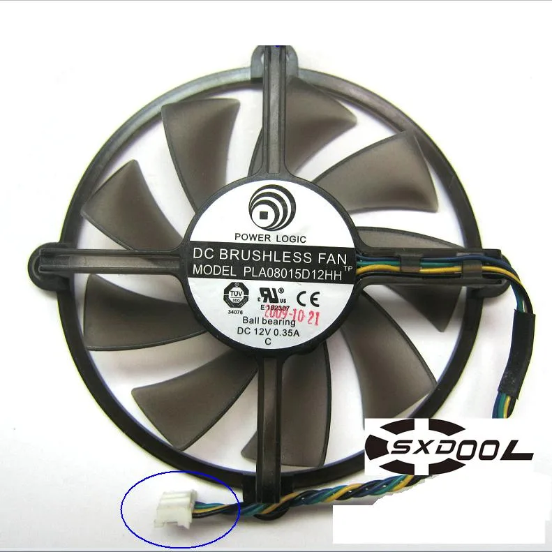 SXDOOL SXDOOL VGA Cooling Fan Gray R128015DM 2-wire PLA08015D12HH 4-wire — product photo