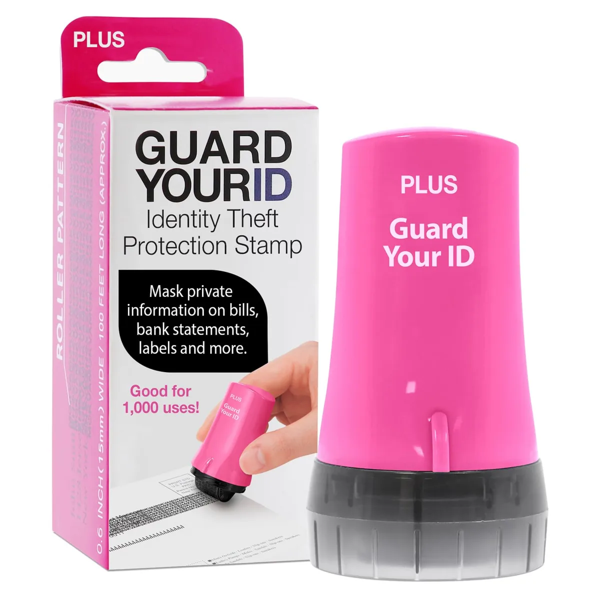  PLUS Advanced 2.0 Guard Your ID Single Roller Stamp Pink — product photo