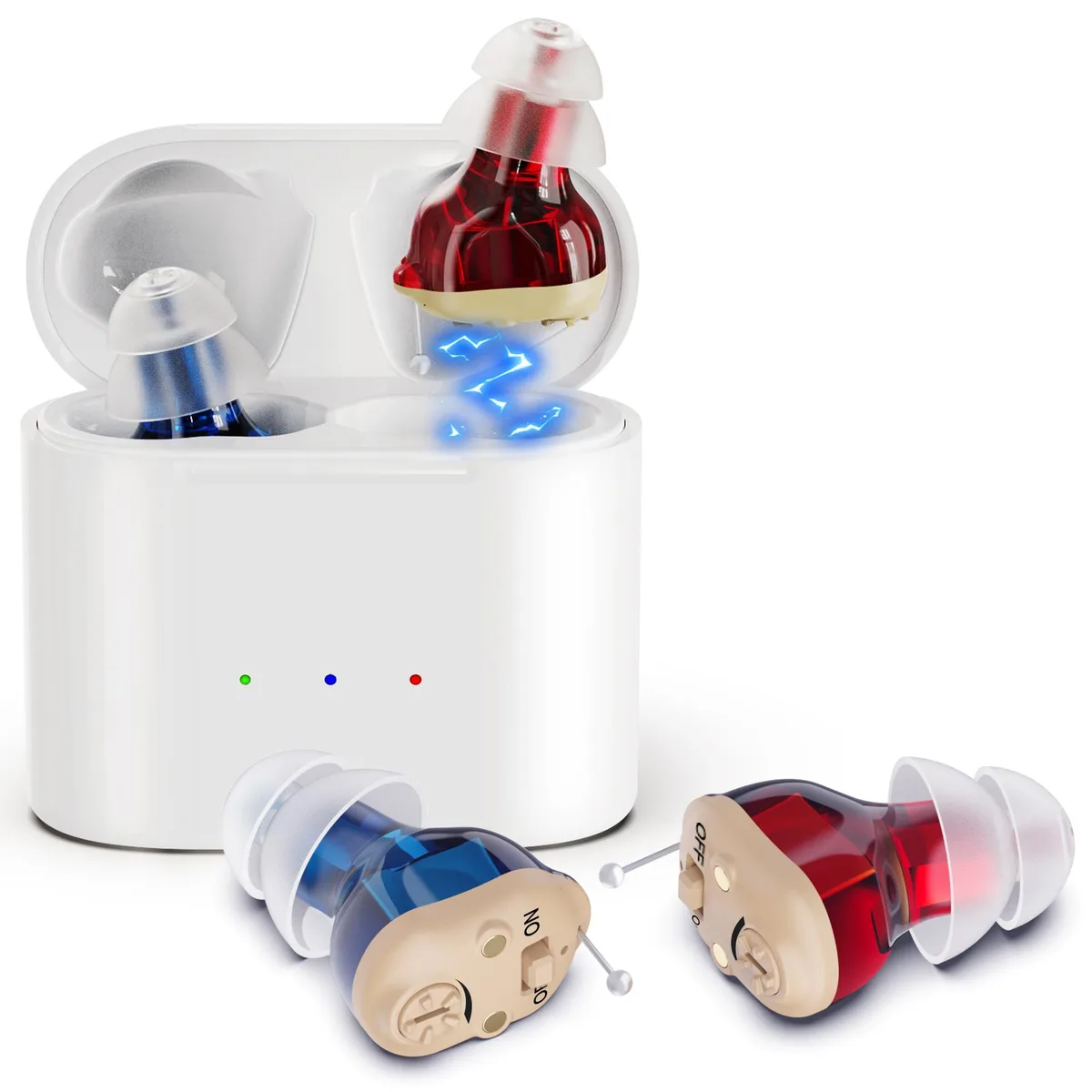 MEDca MEDca Rechargeable CIC Hearing Amplifier Set with USB Case, 6 Domes — product photo