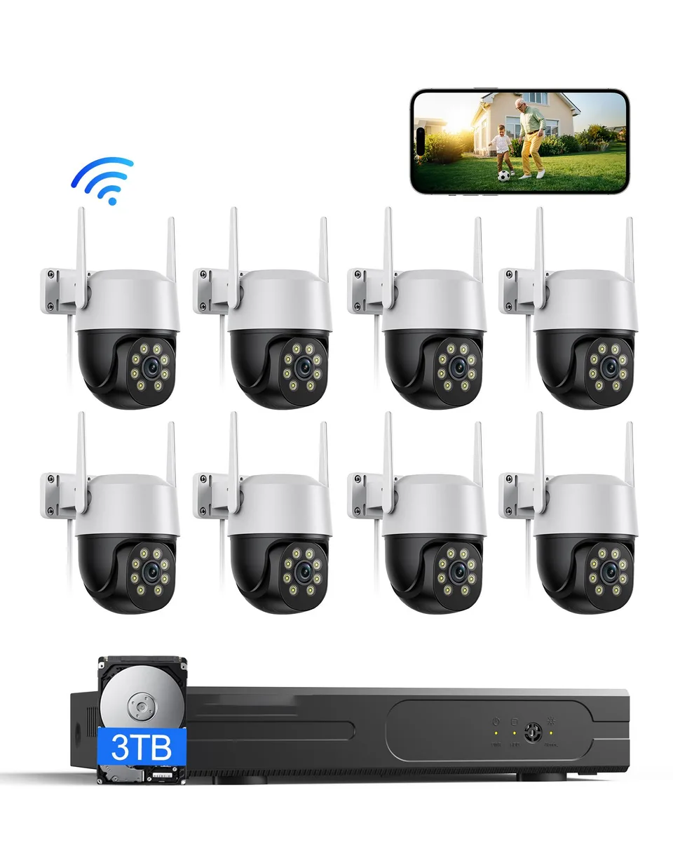 hornbill hornbill 5MP 8-Camera NVR Kit 3TB PTZ Night Vision 65ft IP66 — product photo