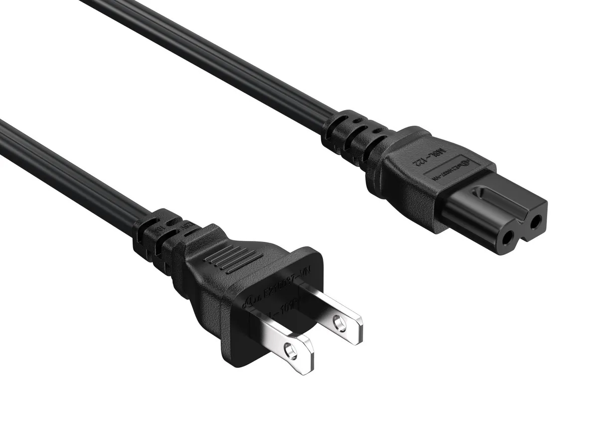 Cable Leader Cable Leader 3ft NEMA 1-15P to IEC C7 Figure-8 AC Power Cord 18 AWG Black — product photo