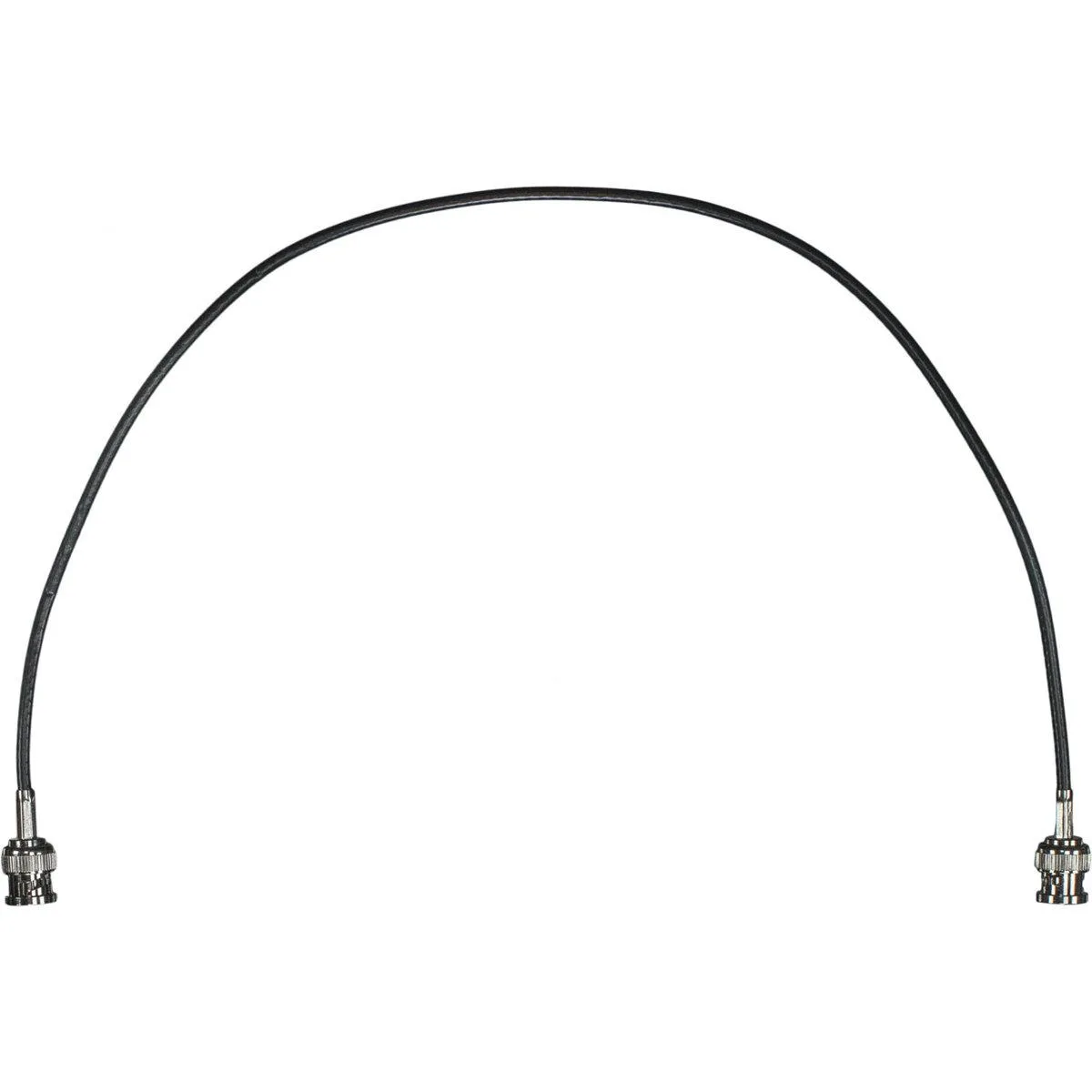Coiled 18 inch 12G-SDI BNC cable, black matte finish