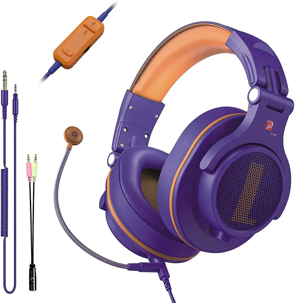 Leaderwave Leaderwave DJ2KG Wired Over-Ear Headset with Boom Mic, 40 mm Drivers, 6.35 mm Plug, Blue — product photo
