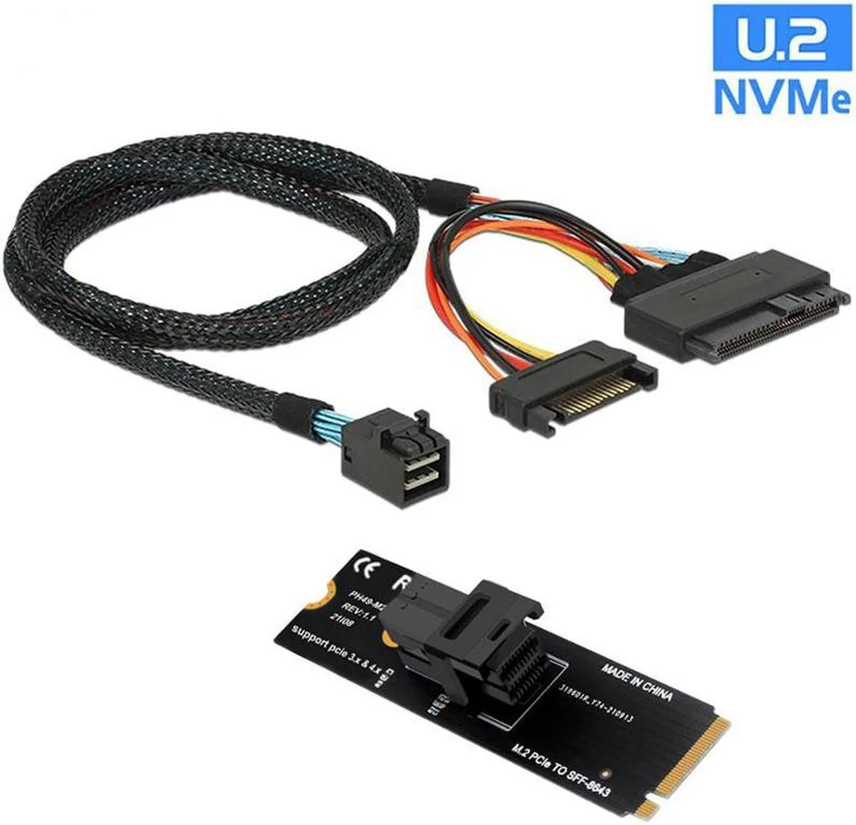 Vszerda Vszerda U.2 to M.2 NVMe Adapter with SFF-8643 Cable 1.64FT — product photo