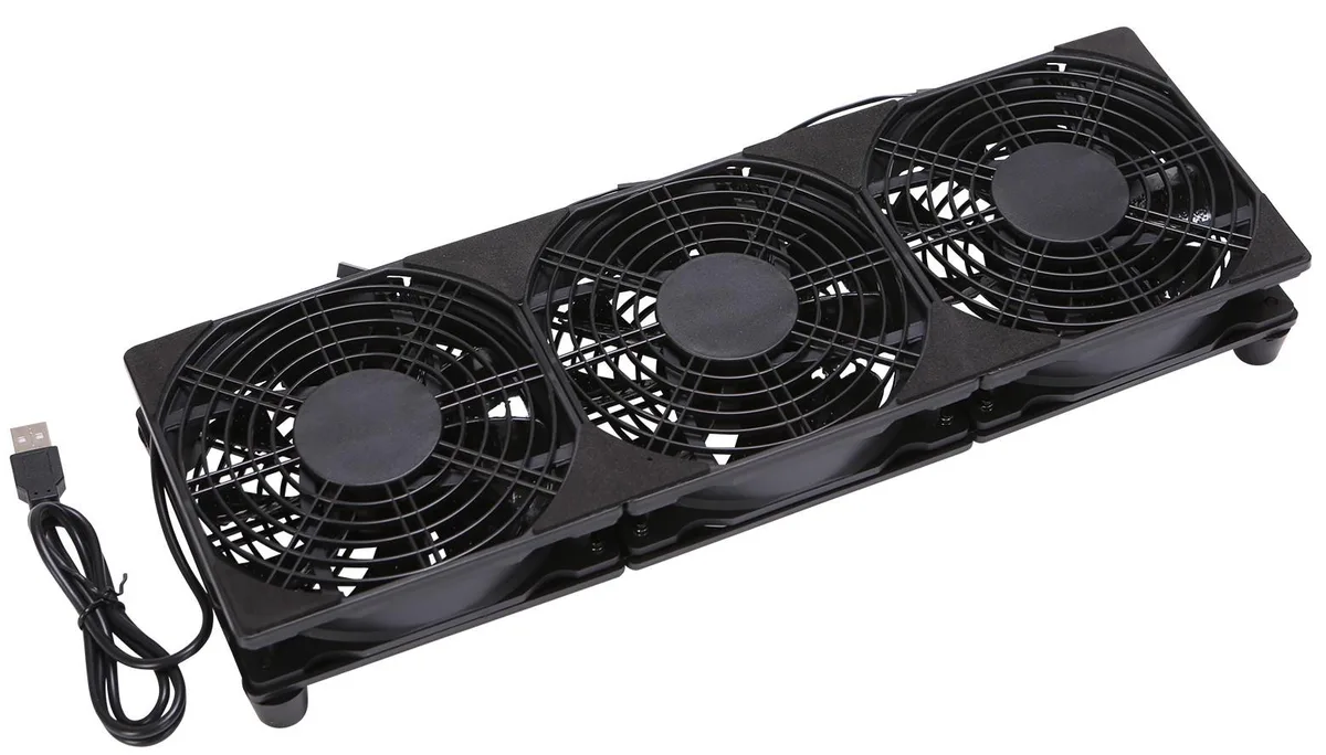 PANO-MOUNTS PANO-MOUNTS 3x120mm 360mm USB Case Fan 2-Ball 1100-3000RPM 93CFM*3 39.8dBA*3 Black — product photo