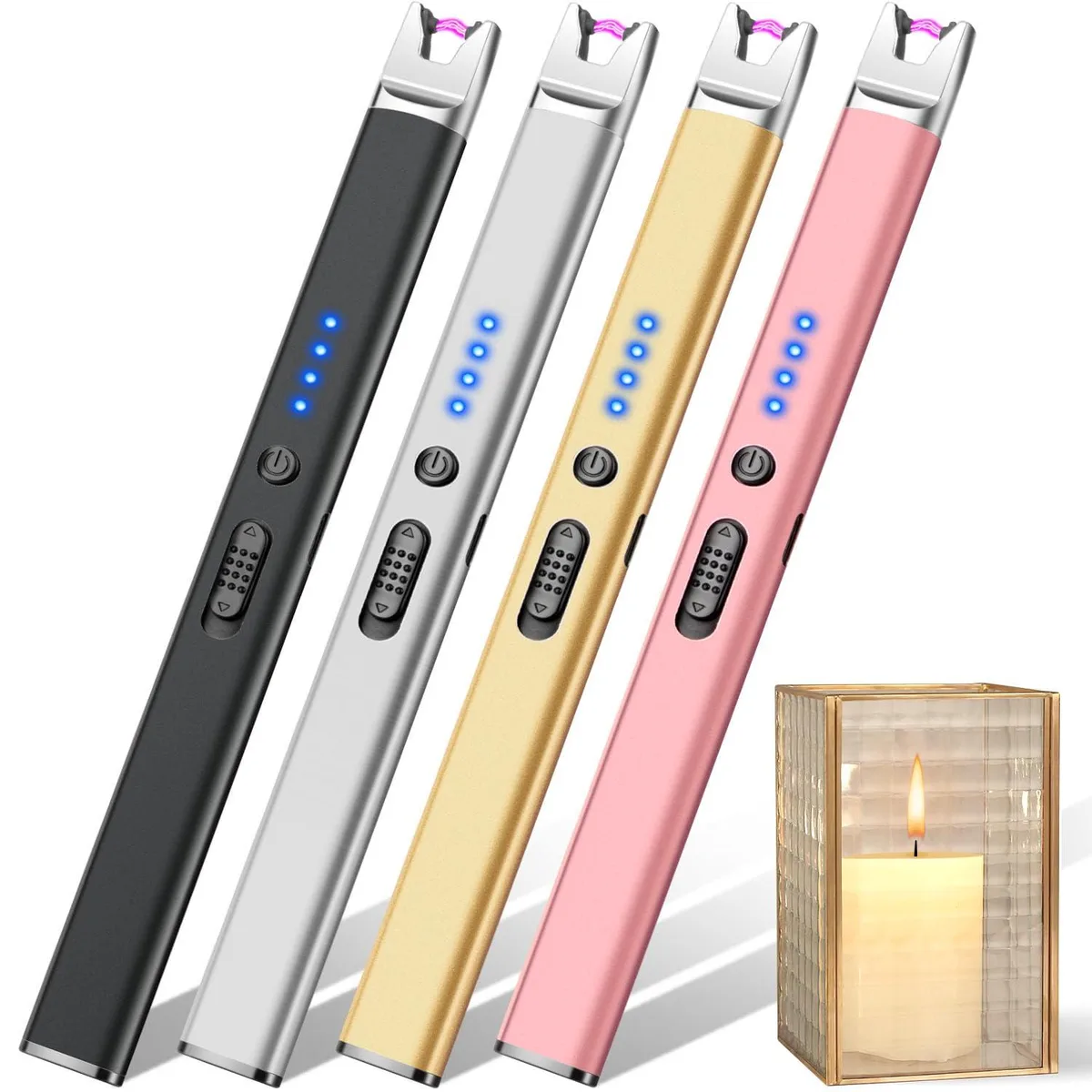  Healthy Living 4 Pack Arc Lighter USB Rechargeable Windproof Grill Accessory — product photo