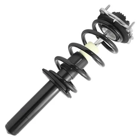 Unity 11430 front complete strut assembly, silver metal coil spring and damper unit with top mount