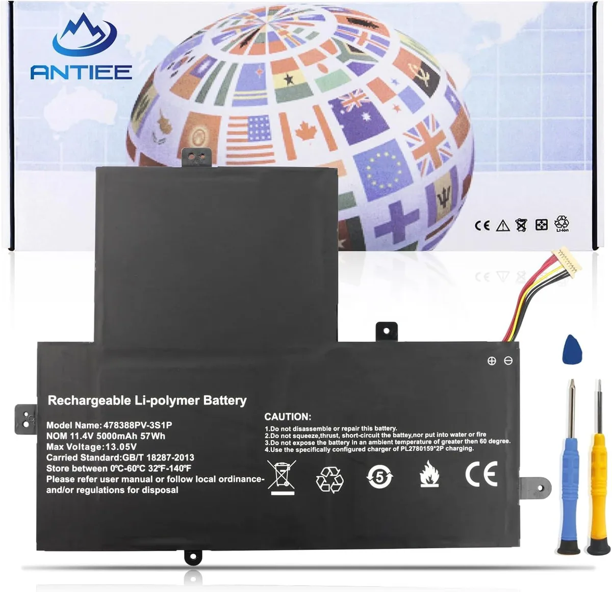 PISKEKAT PISKEKAT U478388PV-3S1P 11.4V 57Wh 5000mAh laptop battery — product photo