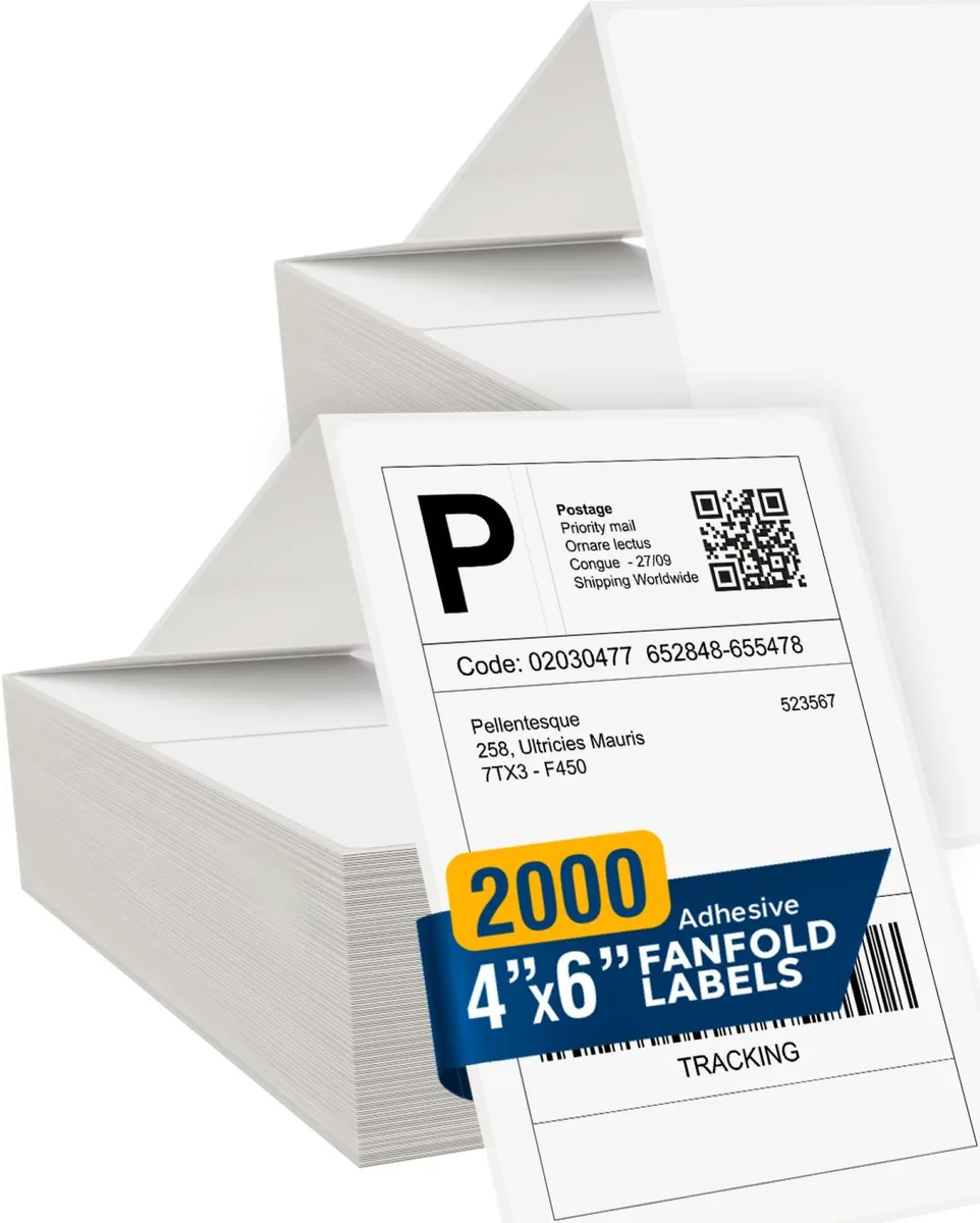 LabelMe LabelMe 4x6 Thermal Shipping Labels Fanfold 2000 labels — product photo