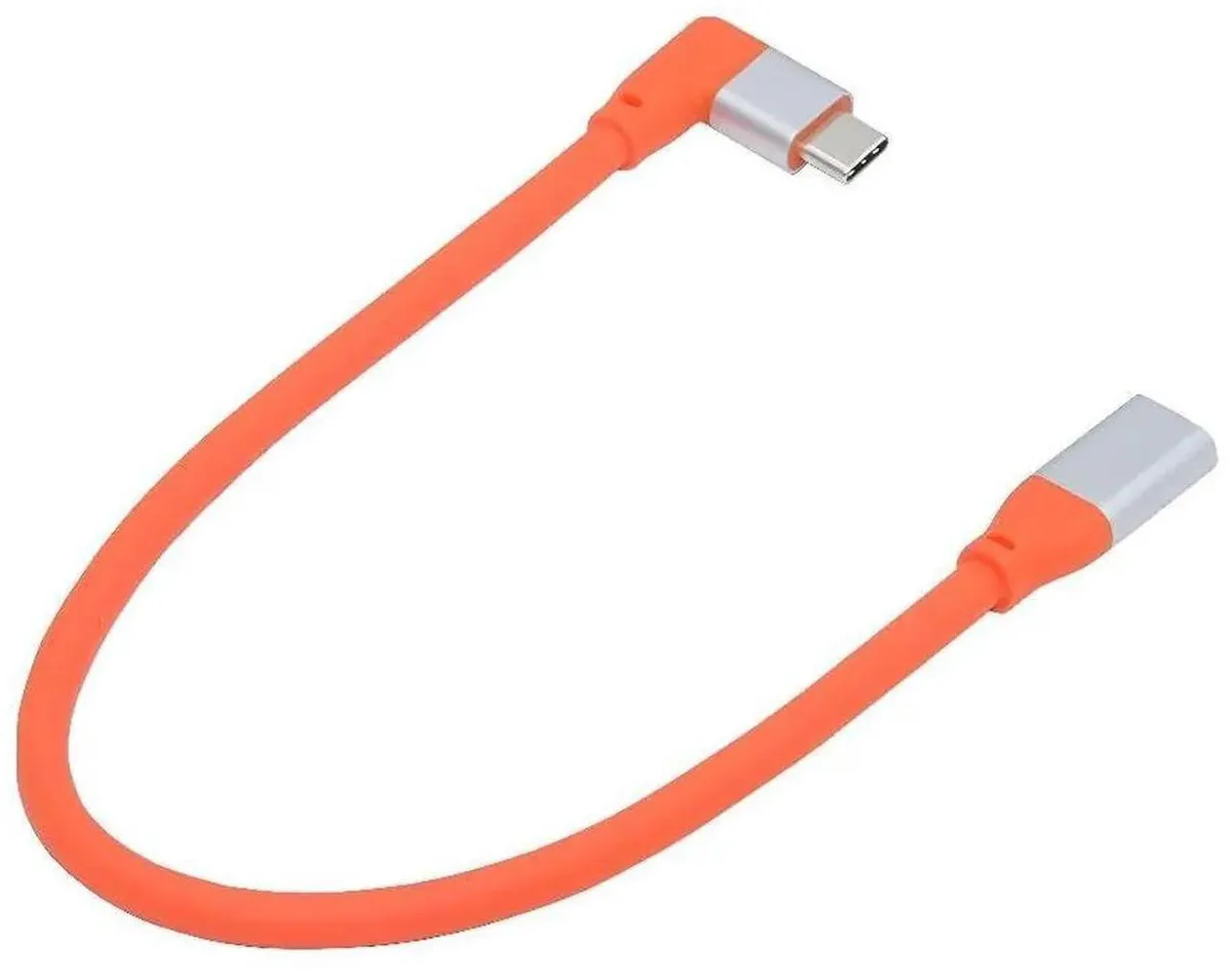 SMUGDESK SMUGDESK 90 Degree Left Right Angled USB3.2 TypeC Male to Female Extension Cable 20Gbps 100W PD 30cm — product photo
