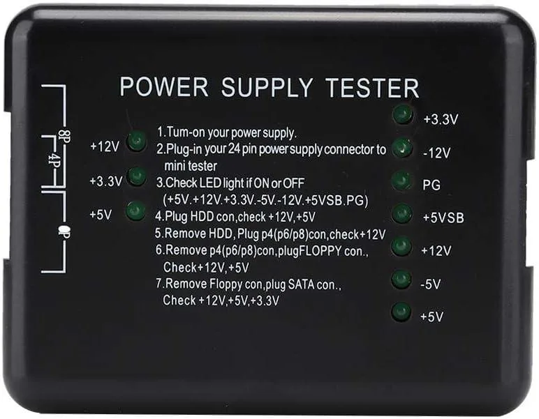 myVolts myVolts Power Supply Tester 20/24-pin ATX SATA HDD Black — product photo