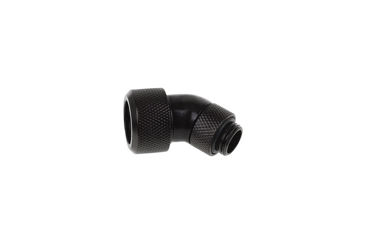 Alphacool Alphacool 1013366 Eiszapfen 16mm 45° Rotatable G1/4 Knurled Deep Black fitting — product photo