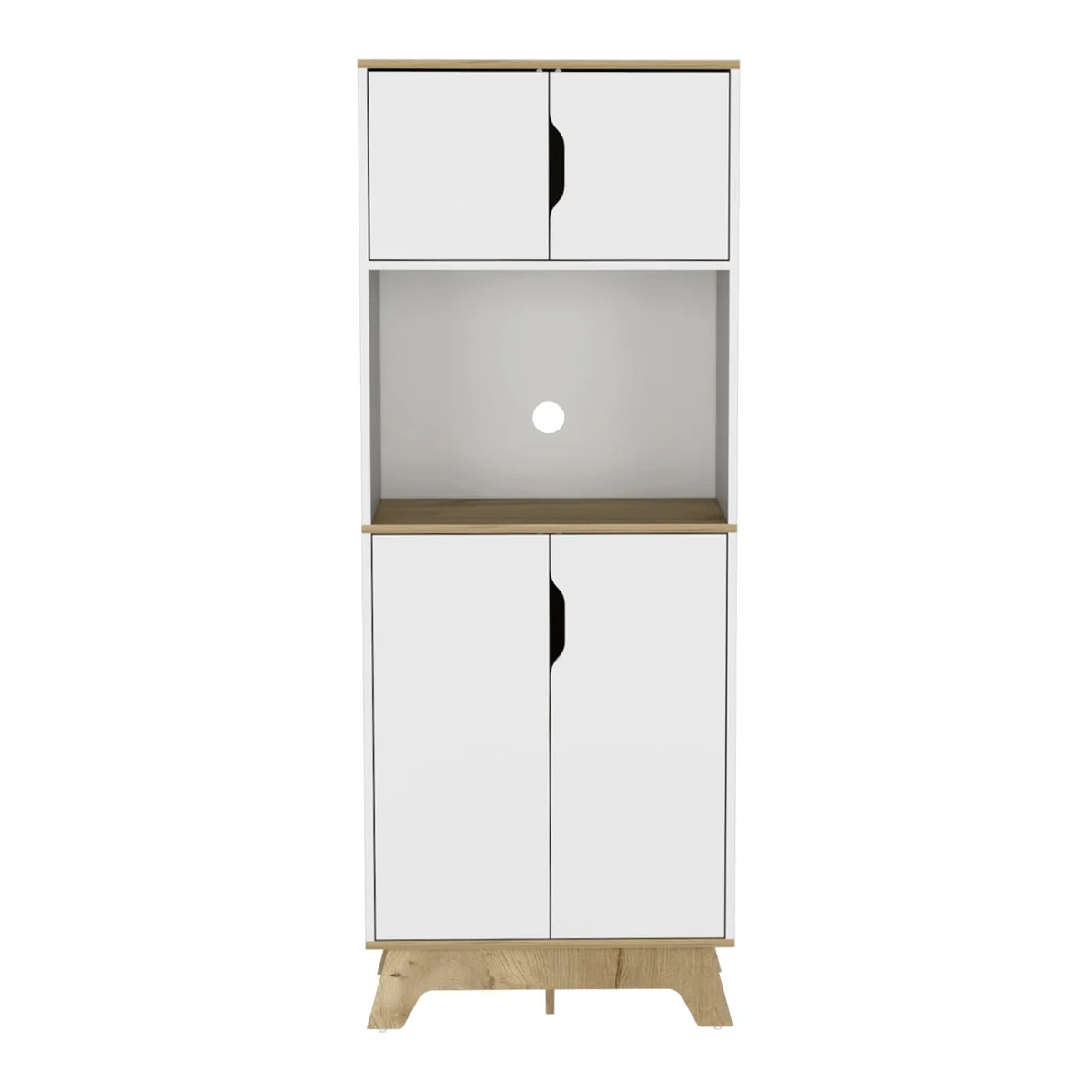 FM FURNITURE FM FURNITURE FM7161MDB Microwave Pantry Cabinet Light Oak-White — product photo