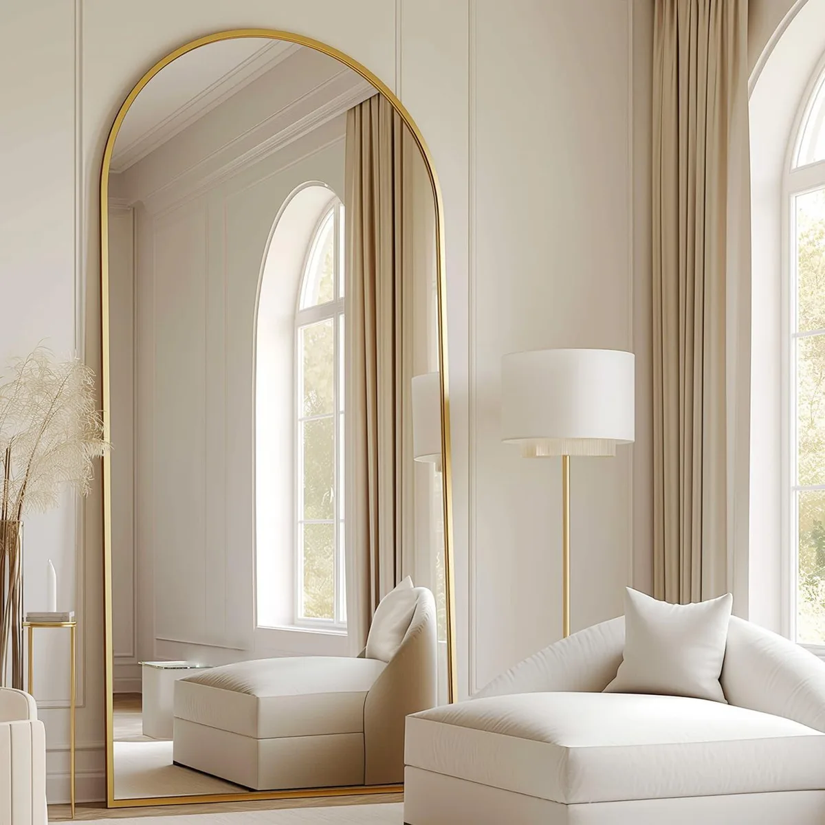 Prywot Arched Full Length Mirror 70"x26" Gold — product photo