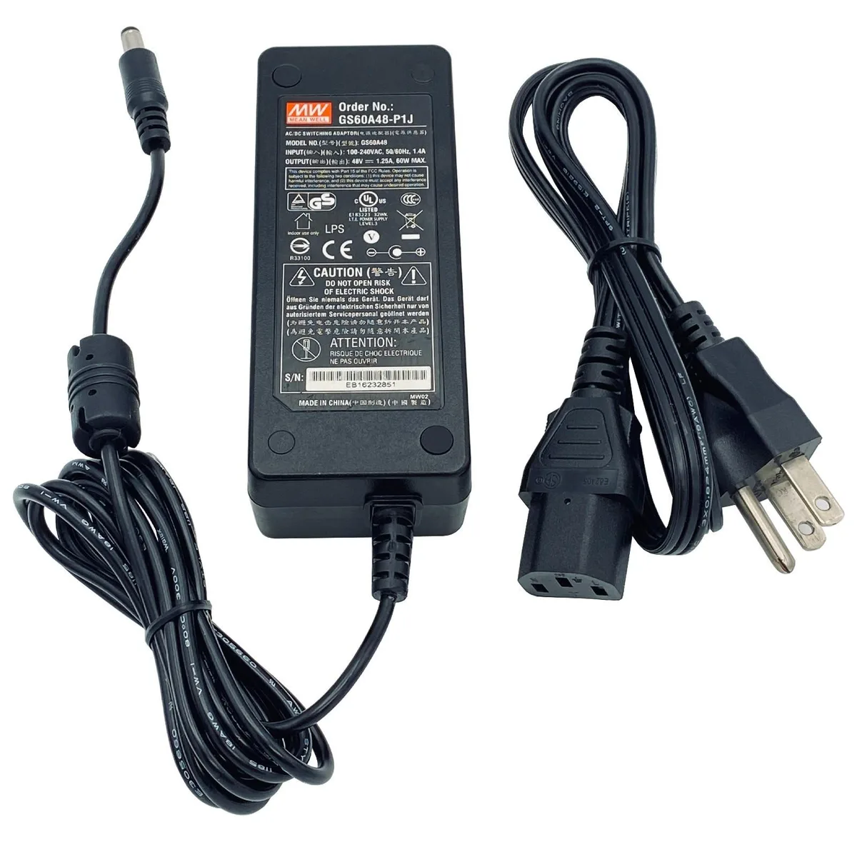 Mean Well Mean Well GS60A48 48V 1.25A 60W power adapter 5.5x2.0 mm — product photo
