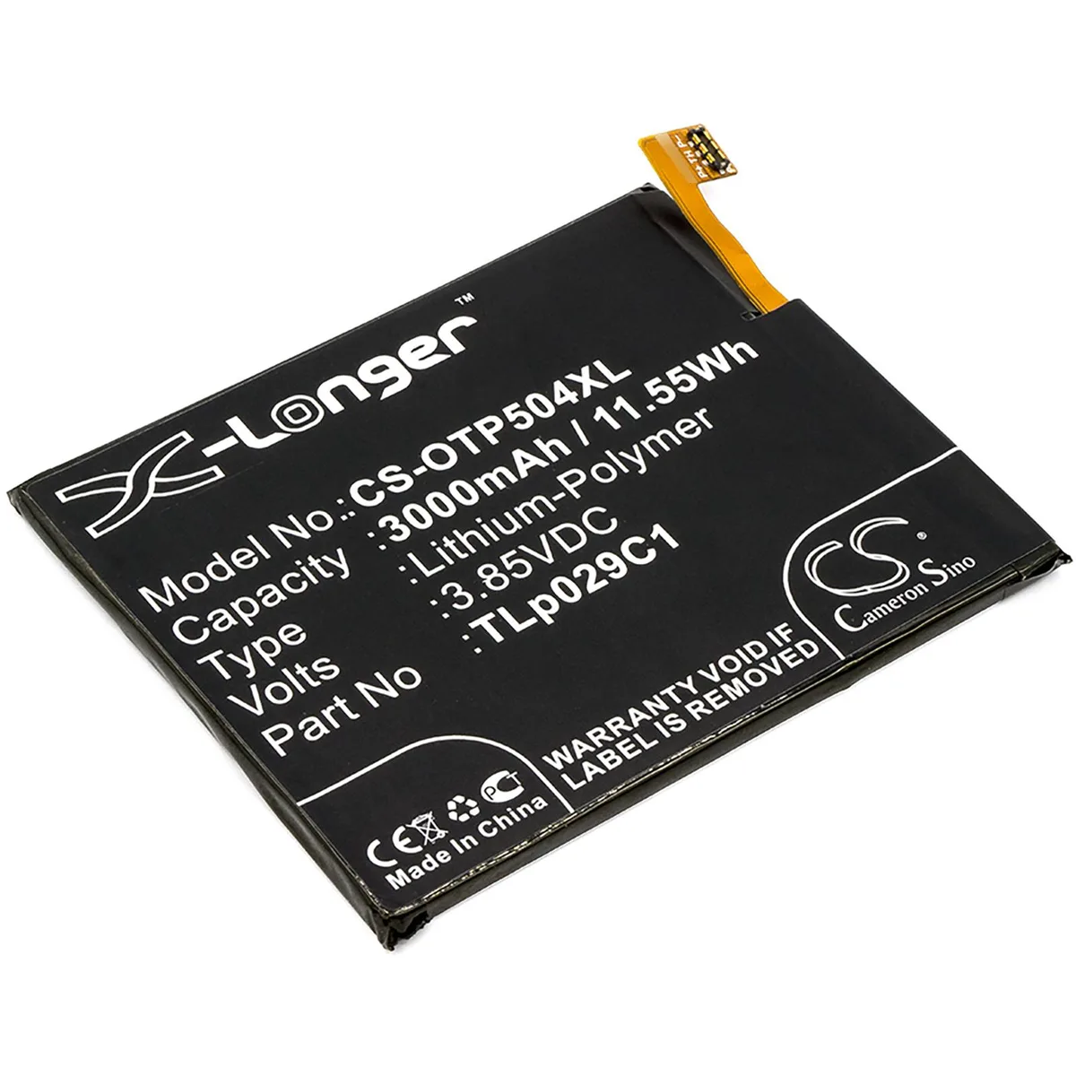 Cameron &amp; Co Cameron &amp; Co DS-CS-OTP504XL 3000 mAh Li-Polymer cell phone battery — product photo