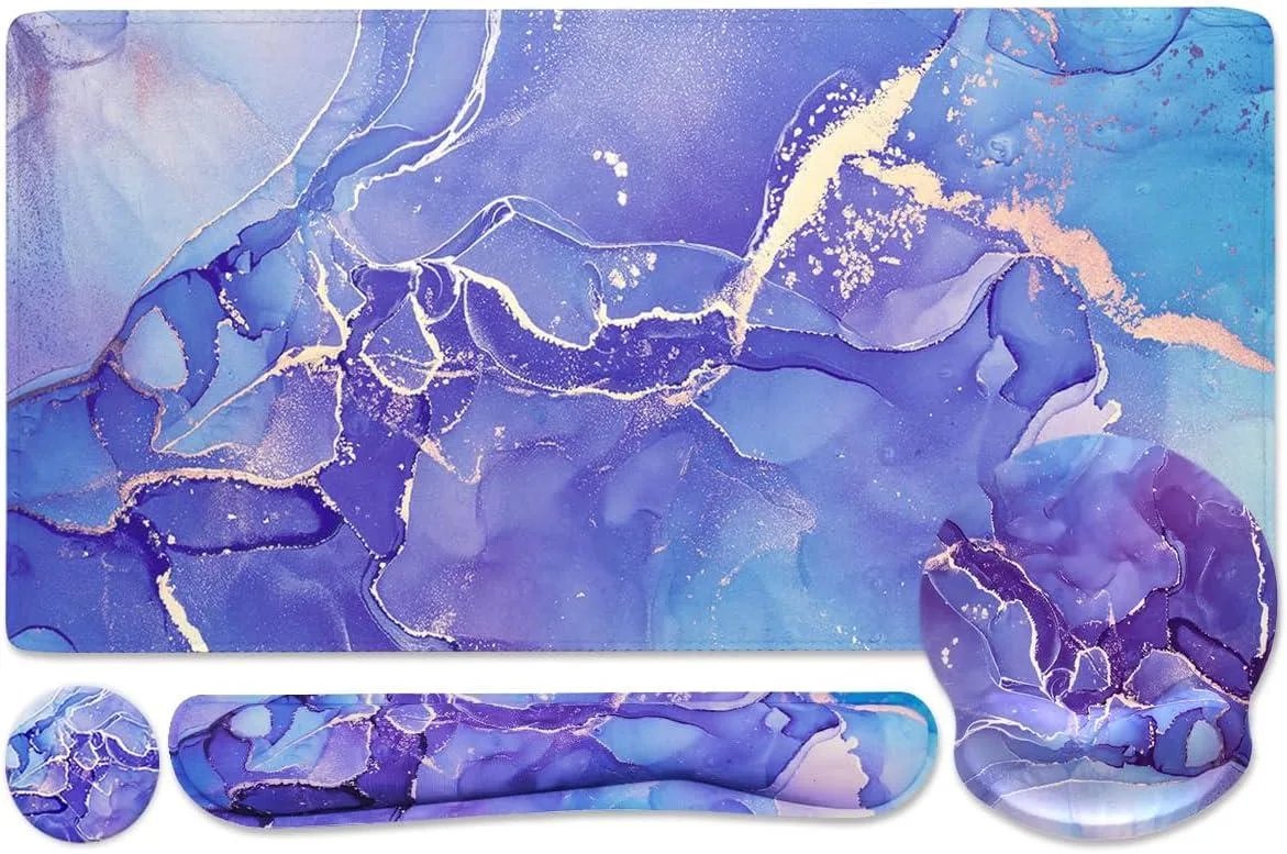 Kenuco Kenuco 4-in-1 Gaming Mouse Pad Wrist Support Set Purple Marble — product photo