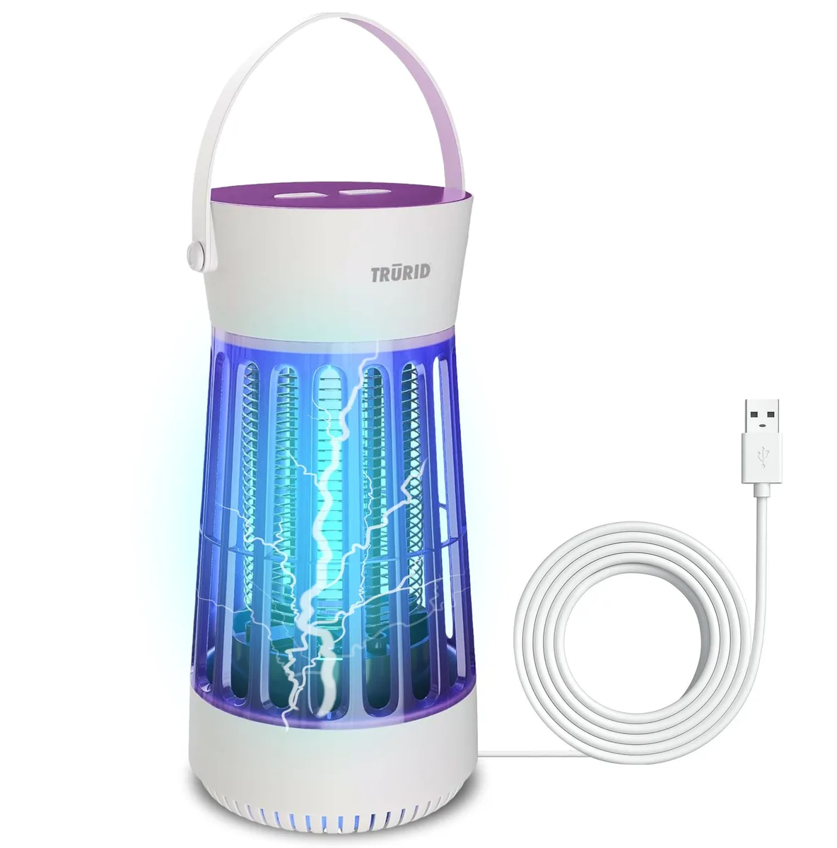 Black ABS plastic tower, five by five by ten inches, UV LED top with fan and removable tray