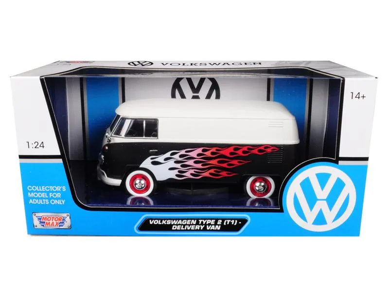 MOTORMAX MOTORMAX Volkswagen Type 2 (T1) Delivery Van with Flames 1/24 Diecast Vehicle — product photo