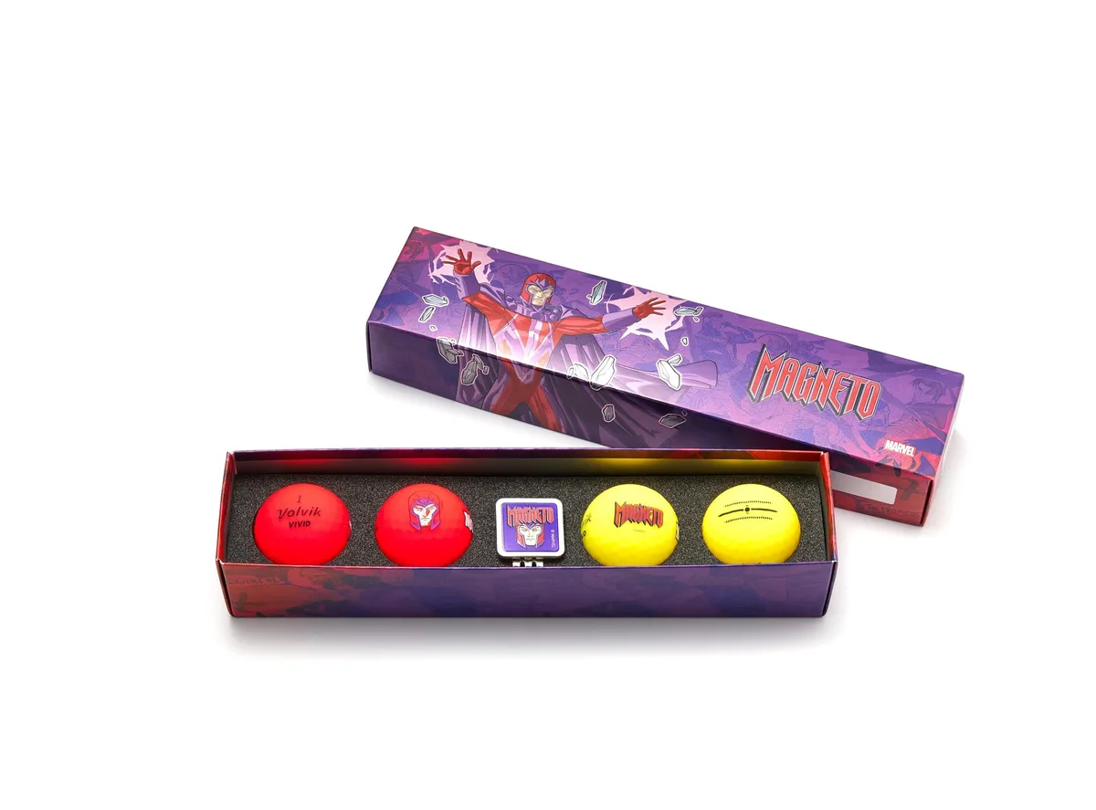 Volvik Volvik Marvel Magneto 3.0 Golf Balls 4-Pack Red &amp; Yellow — product photo
