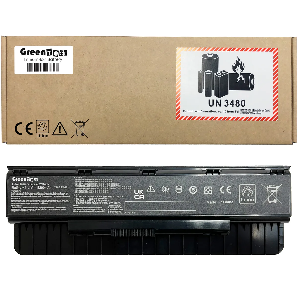 GreenTechLLC GreenTechLLC A32N1405 10.8V 56Whr laptop battery — product photo