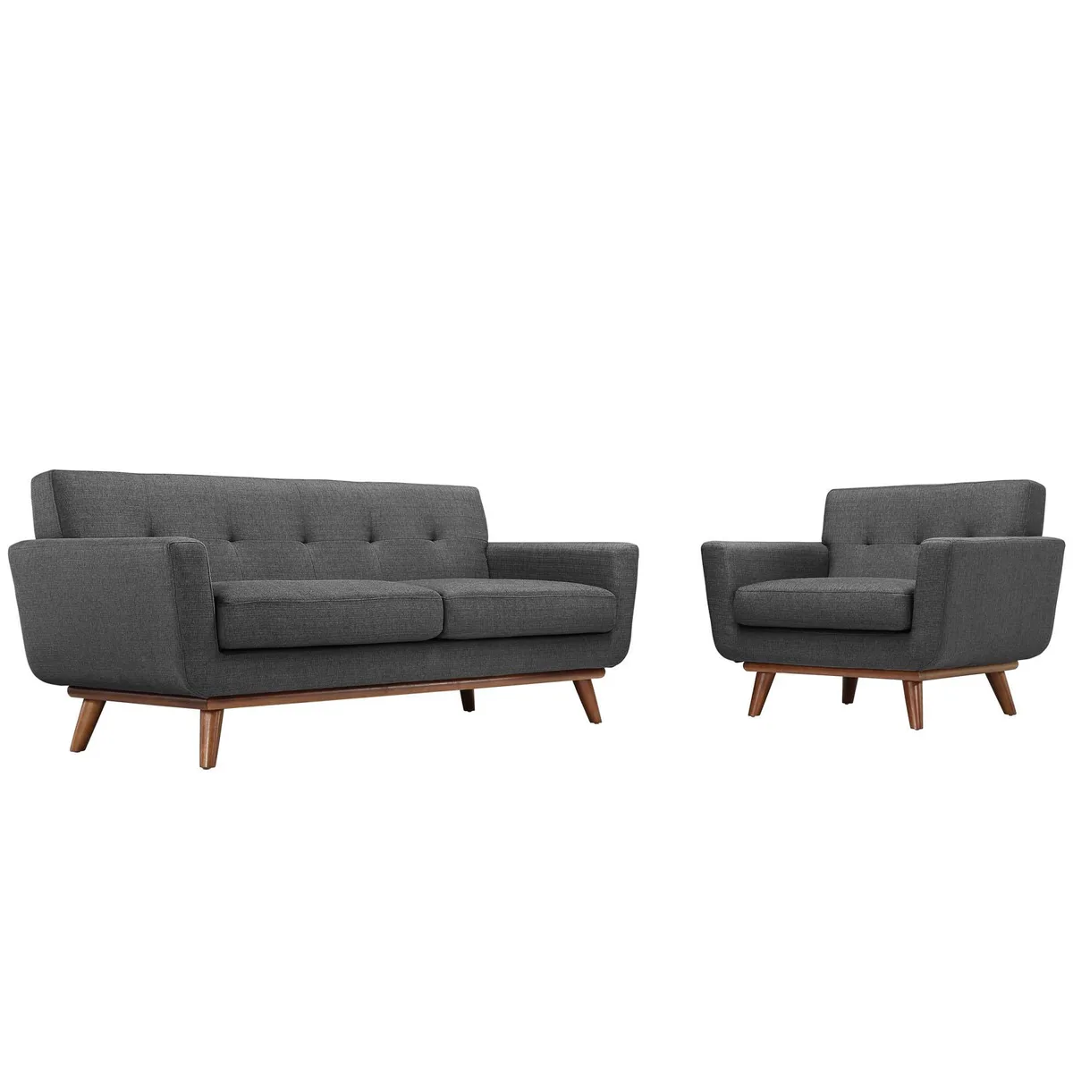 Modway Furniture Modway Furniture Engage Armchair and Loveseat Set of 2 Gray — product photo