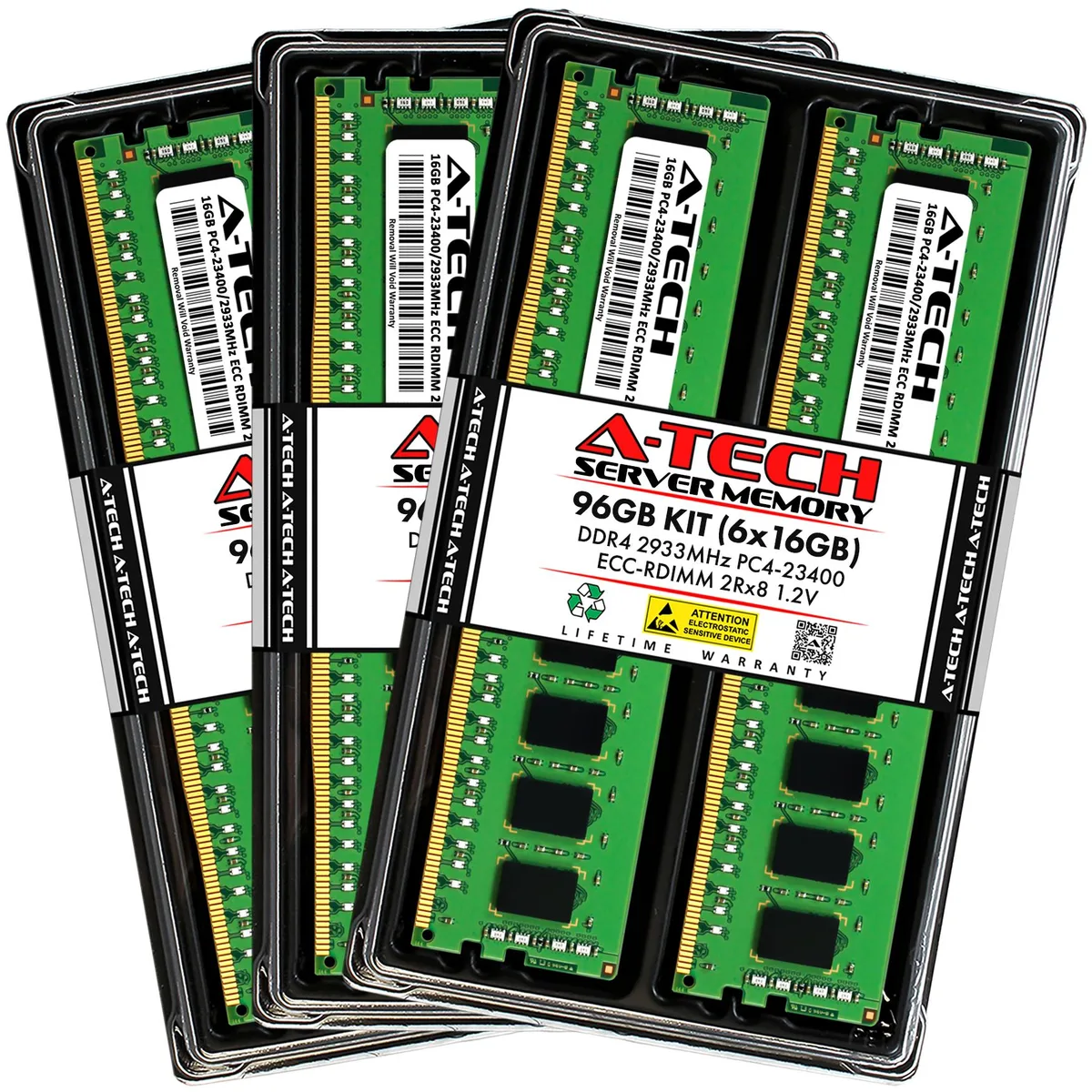 A-Tech A-Tech 96GB Kit (6x16GB) DDR4 2933MHz ECC RDIMM memory upgrade for Apple Mac Pro 2019 — product photo