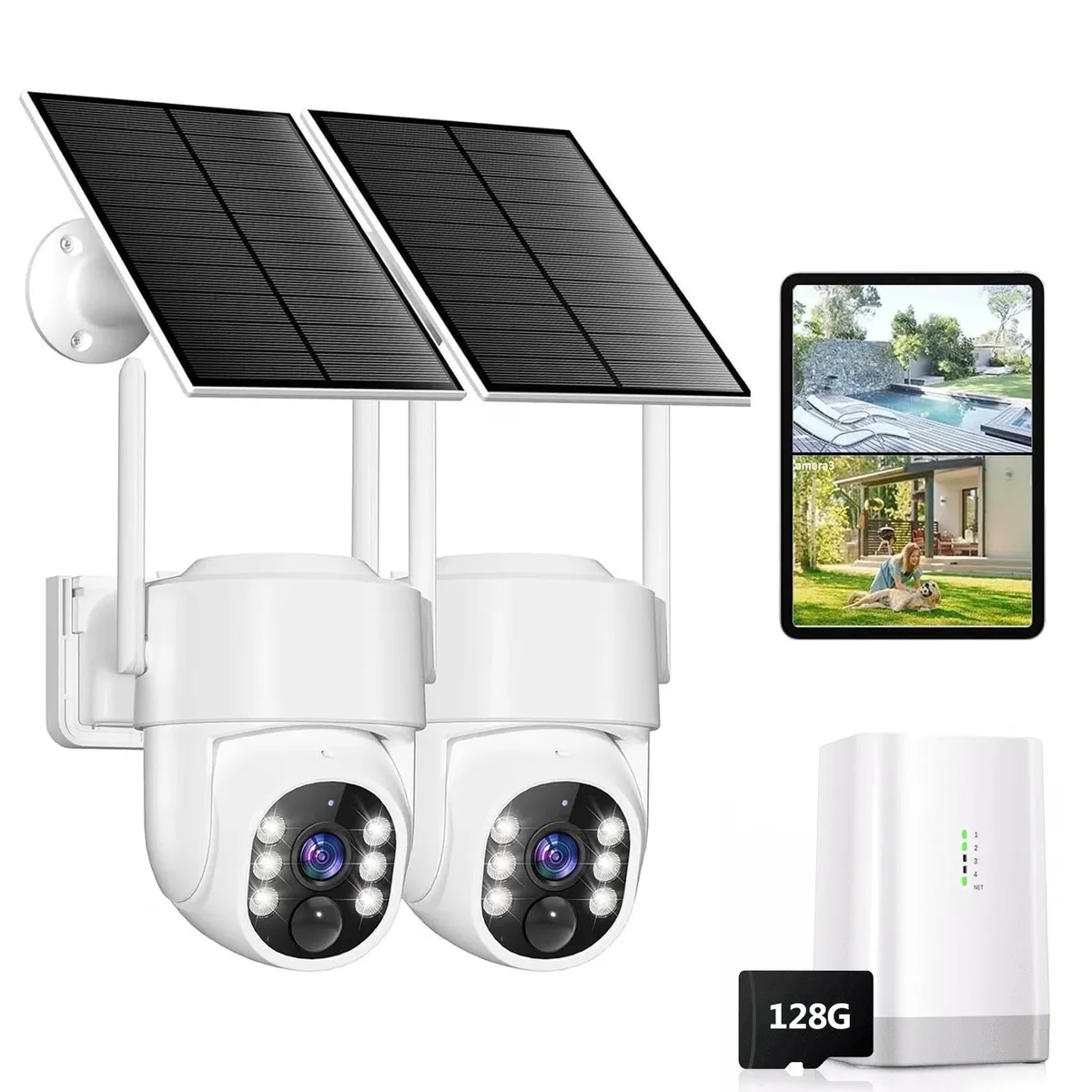 Picturesky Picturesky 4MP Solar Wireless Surveillance 2-Pack Base Station 128G — product photo