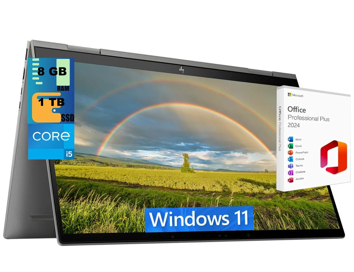 HP HP Envy x360 15 laptop i5-1335U 8GB 1TB PCIe SSD 15.6" FHD touchscreen — product photo