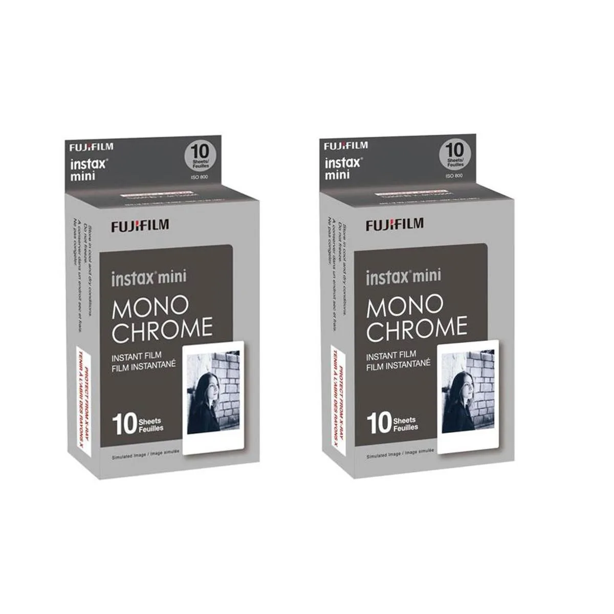 FUJIFILM FUJIFILM instax mini Monochrome Instant Film 2 packs 20 exposures — product photo