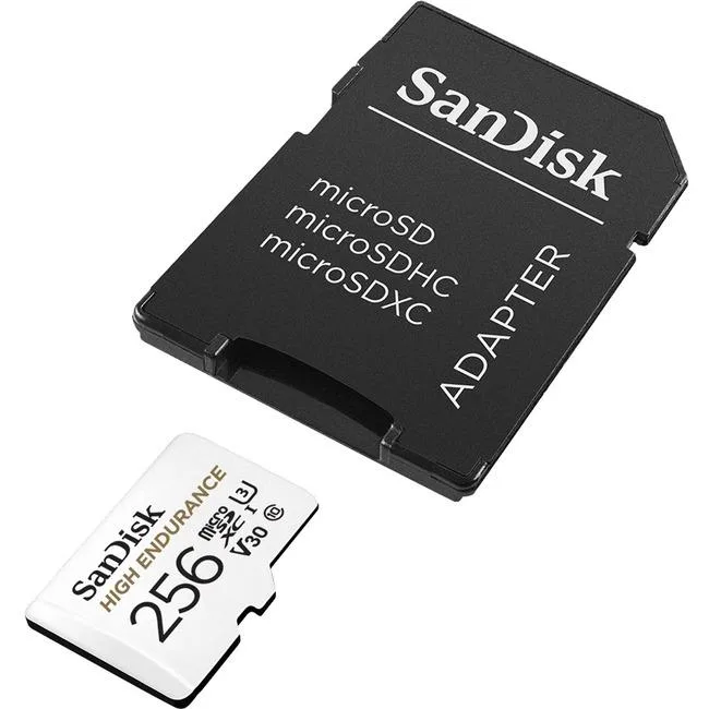 SanDisk SanDisk High Endurance 256GB microSDXC 100MB/s 40MB/s SDSQQNR-256G-AN6IA memory card — product photo