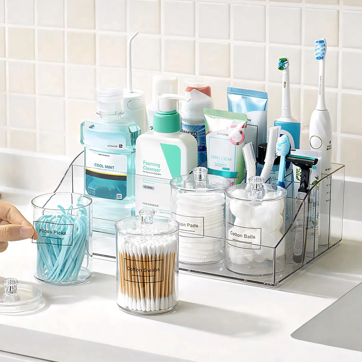  Vtopmart 5 PCS Bathroom Countertop Organizer Set 30181600 Clear — product photo