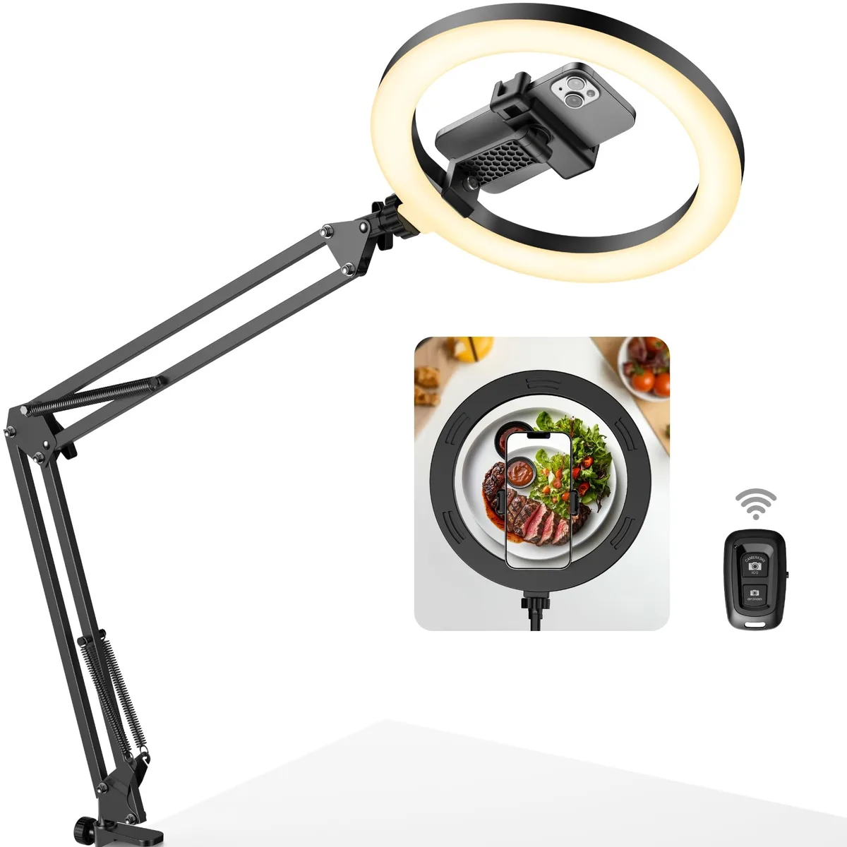  Neewer F-619 10" 120-LED Ring Light with Overhead Phone Mount — product photo