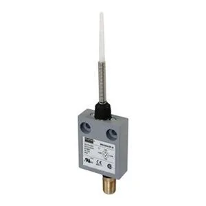 Small rectangular switch with a flexible wobble stick actuator protruding from the top