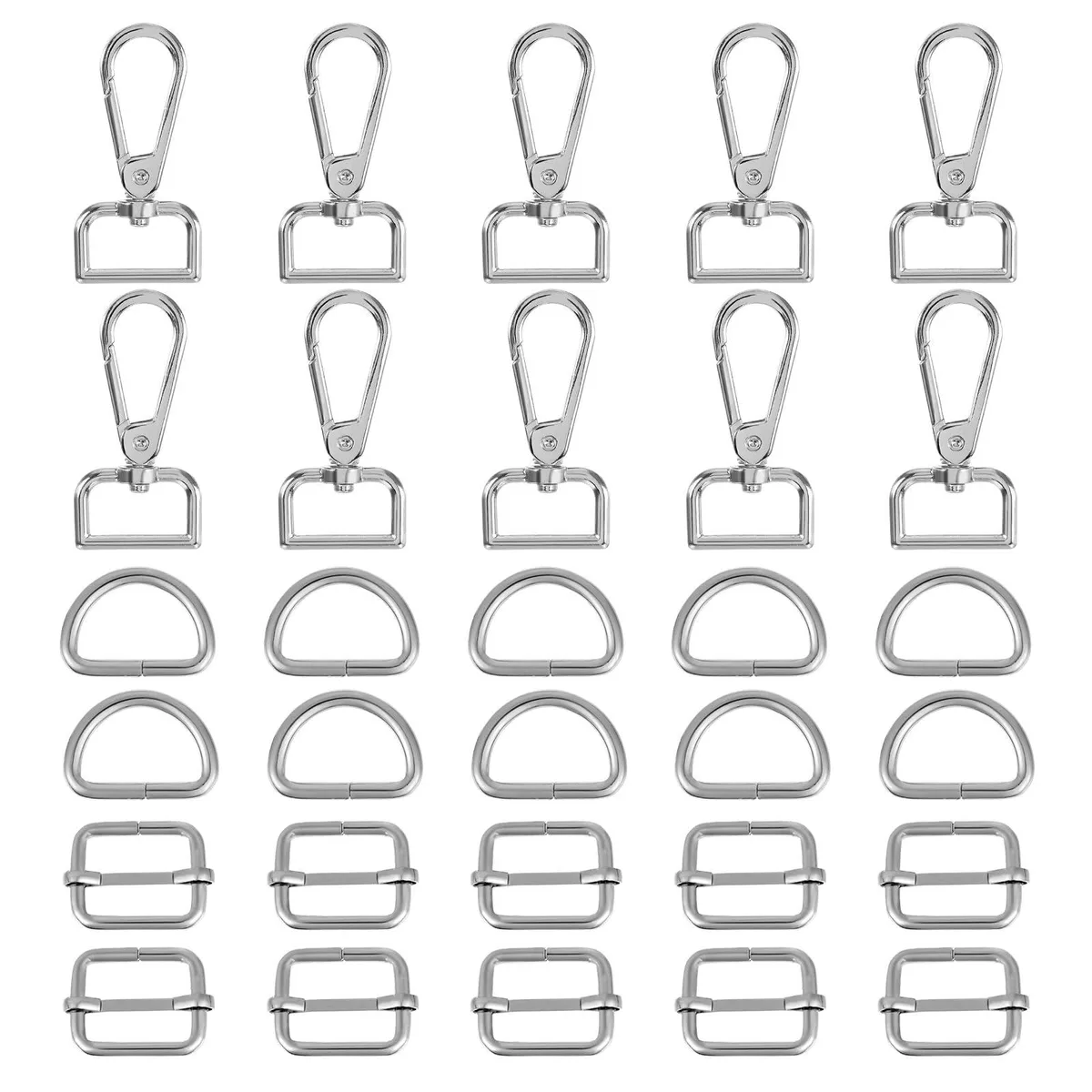  Yuunheg Swivel Snap Hook Kit 30pc .5in Silver Zinc 360° — product photo