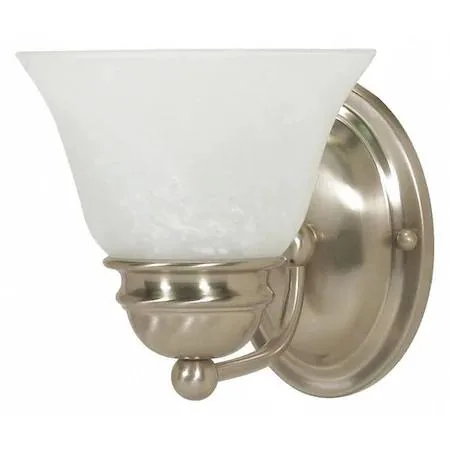 NuVo NuVo 60-340 Empire 1 Light 7 in. Vanity Alabaster Glass Bell Shades Brushed Nickel — product photo