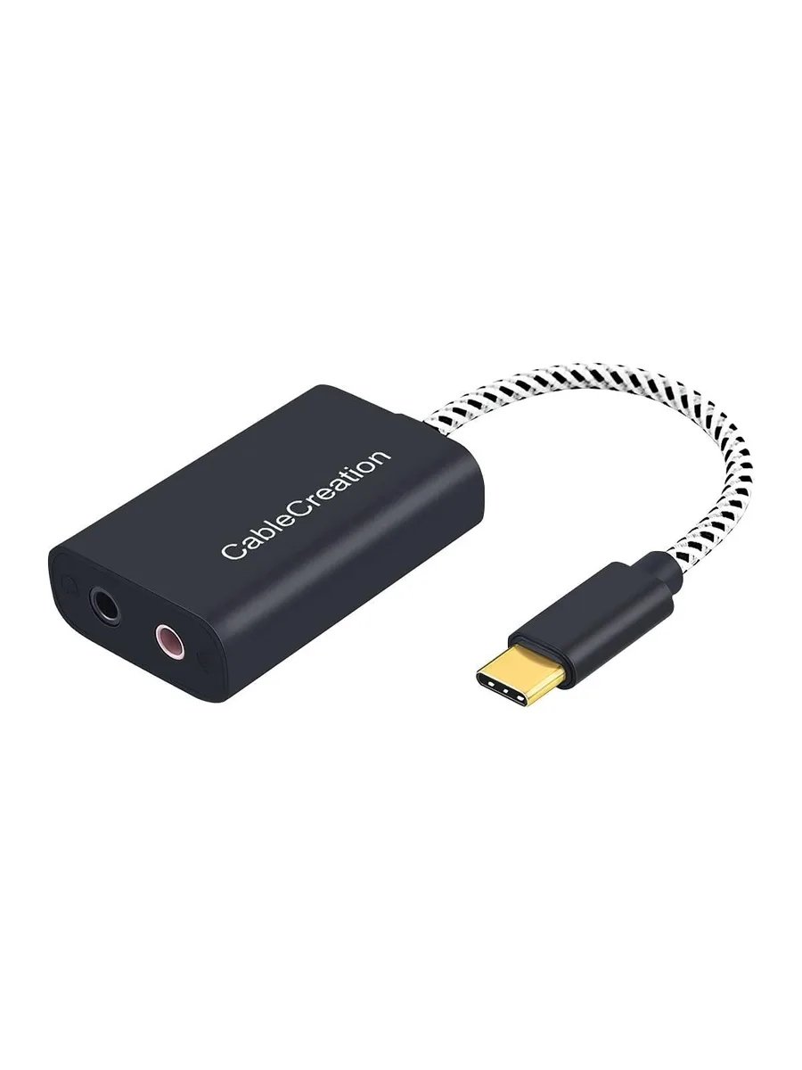 Vszerda Vszerda CD0483 USB-C audio adapter 3.5 mm TRRS TRS 8.5 in black — product photo