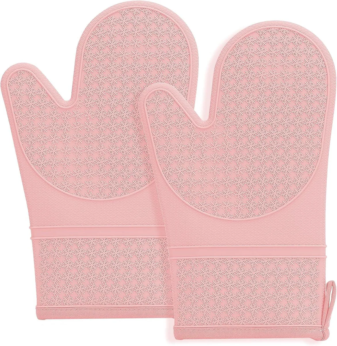  Hovico Silicone Oven Mitts 2PCS 11.6" 500°F Pink — product photo