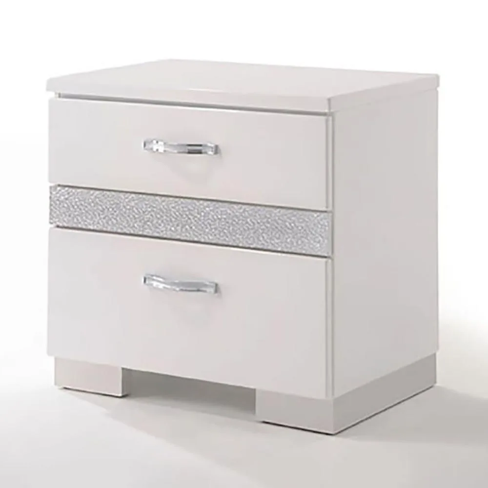 tuphen tuphen White High Gloss 3-Drawer Nightstand — product photo