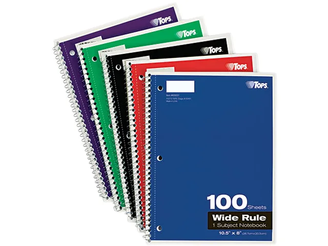 TOPS TOPS 65031 Notebook Wide Rule 100 Sheets 27 pt — product photo