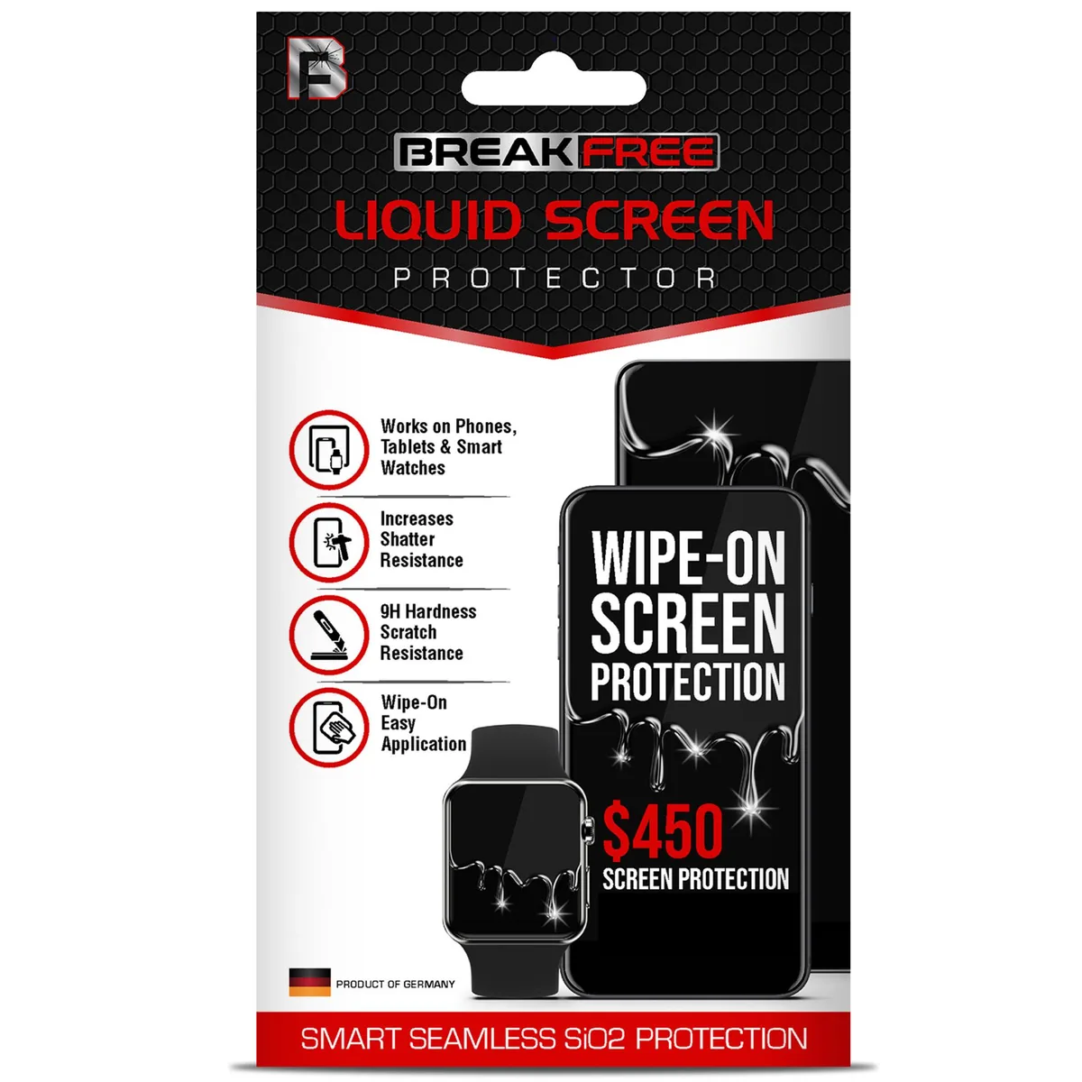 Break Free Break Free Liquid Glass Screen Protector Red 450 Guarantee — product photo
