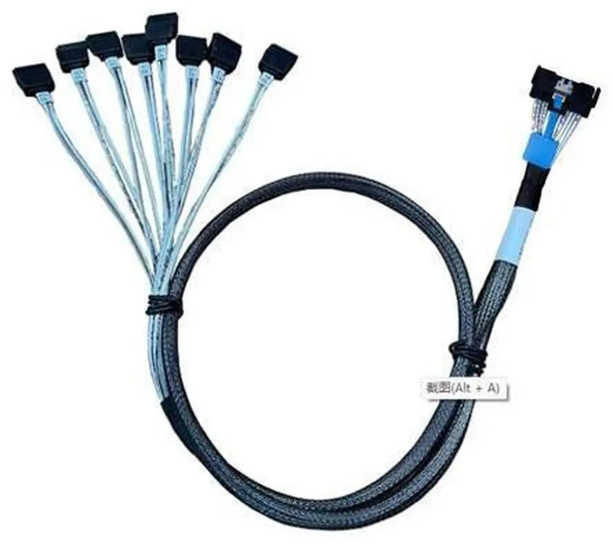 SMUGDESK SMUGDESK MCIO x8 SFFTA1016 74Pin to 8×SATA 7Pin Breakout Cable 75cm — product photo