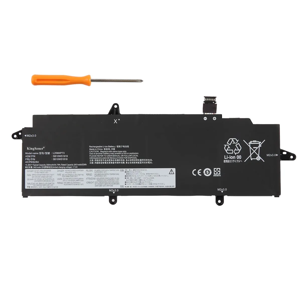 KingSener KingSener L20M4P73 54.7Wh laptop battery for ThinkPad X13 Gen 2/3 — product photo