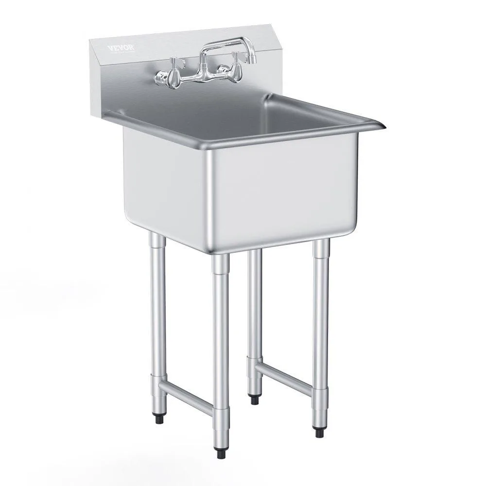 VEVOR VEVOR Stainless Steel Utility Sink 21x41 in 16 gal faucet legs — product photo