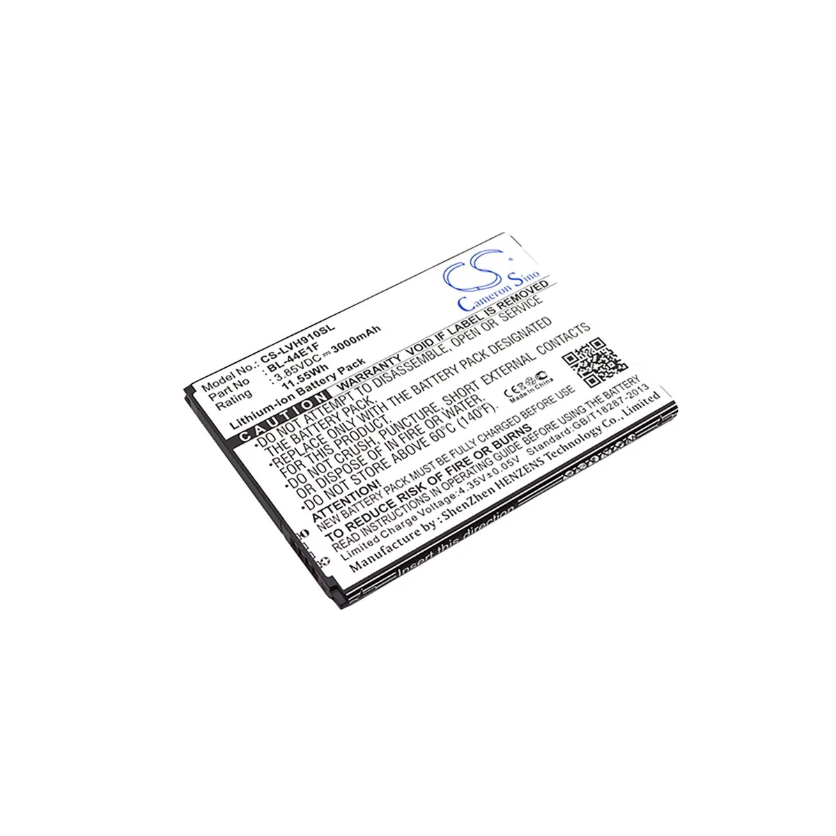 Cameron &amp; Co Cameron &amp; Co DS-CS-LVH910SL cell phone battery 3000mAh 3.85V Li-ion black — product photo