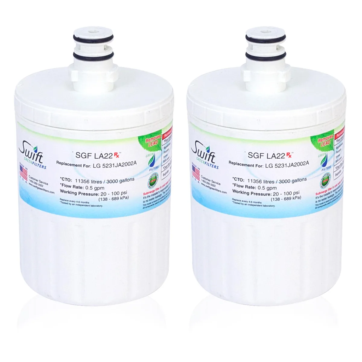 Swift Green Swift Green SGF-LA22 Rx refrigerator water filter 3 pack — product photo