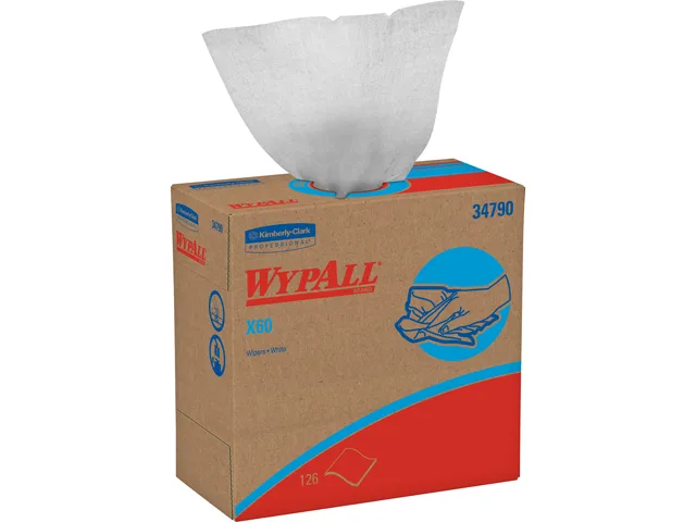 WypAll WypAll X60 34790 Cleaning Cloths White 126 Count 9.1x16.8in — product photo